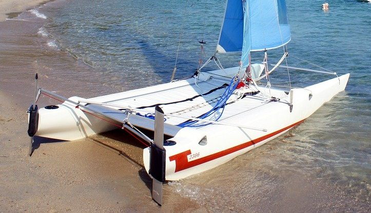 beach, sea, catamaran